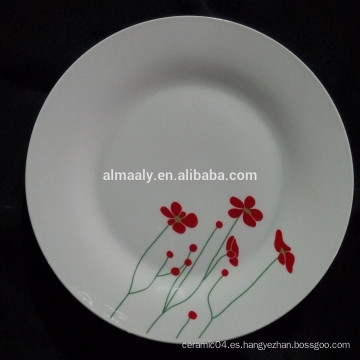 plato de cena de cerámica blanca a granel, placa lateral